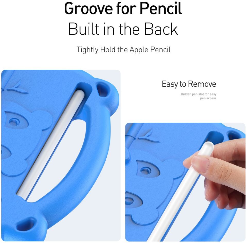 Dux Ducis Panda Apple iPad Mini 6 Kinder Tablethoes met Handvat Blauw afbeelding 10