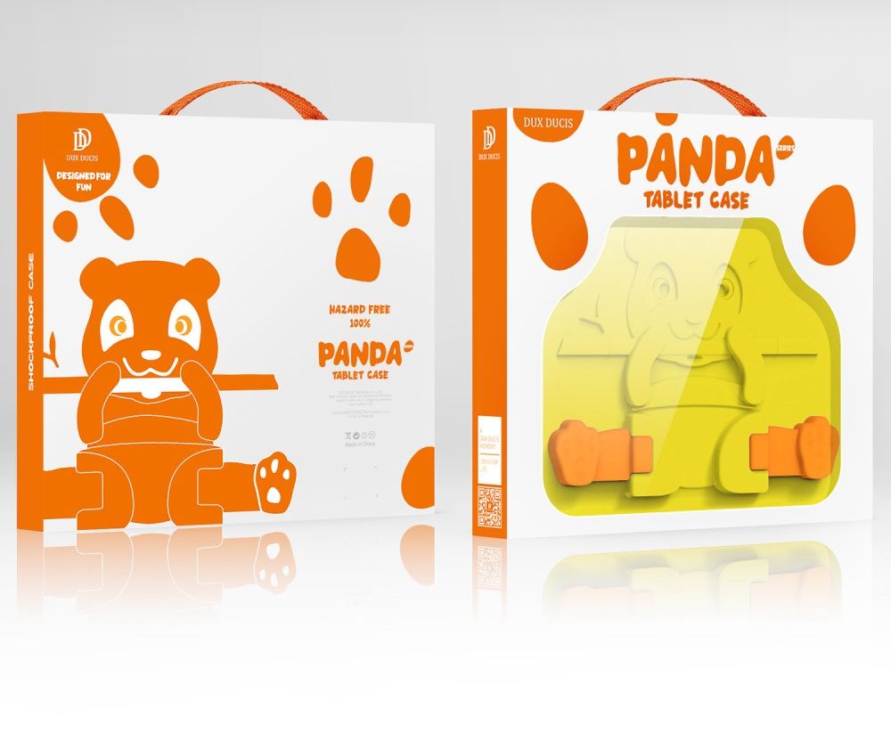 Dux Ducis Panda Apple iPad Mini 6 Kinder Tablethoes met Handvat Geel afbeelding 11