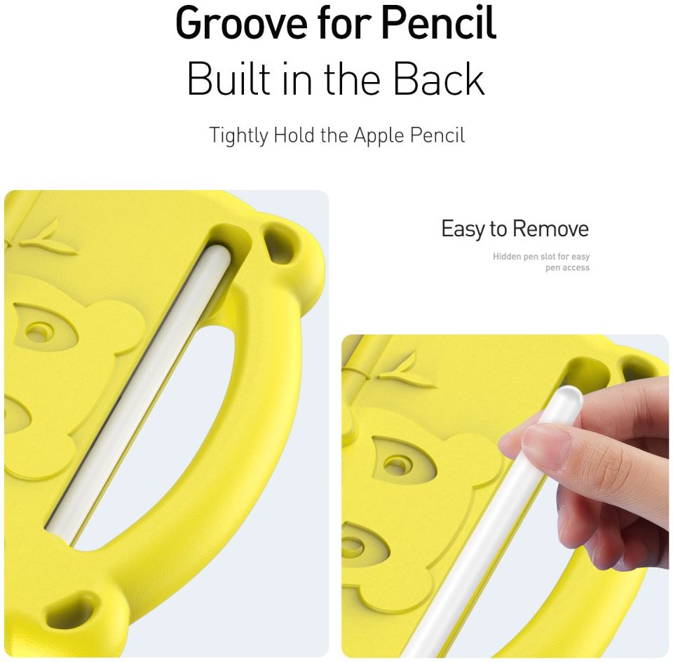Dux Ducis Panda Apple iPad Mini 6 Kinder Tablethoes met Handvat Geel afbeelding 7