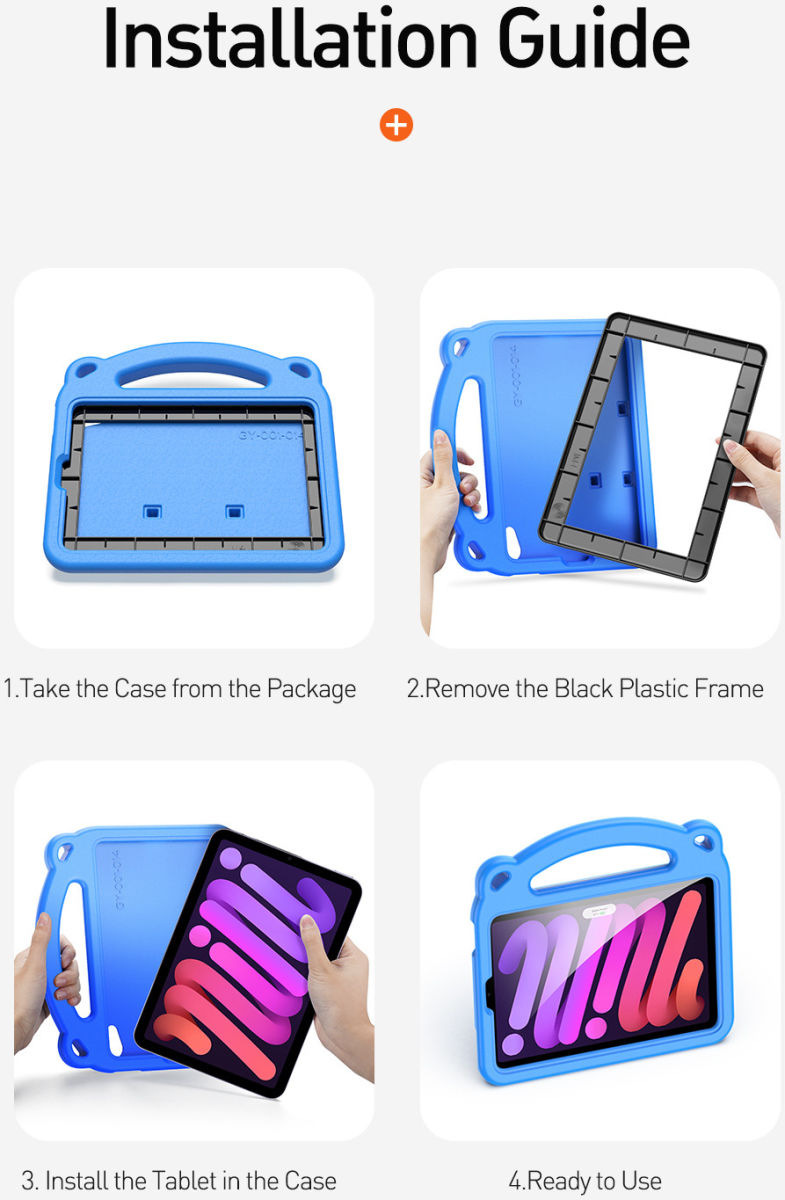 Dux Ducis Panda Apple iPad Mini 6 Kinder Tablethoes met Handvat Geel afbeelding 10