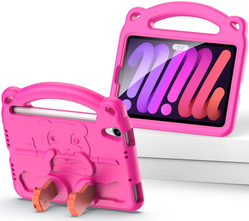 Dux Ducis Panda Apple iPad Mini 6 Kinder Tablethoes met Handvat Roze afbeelding 2