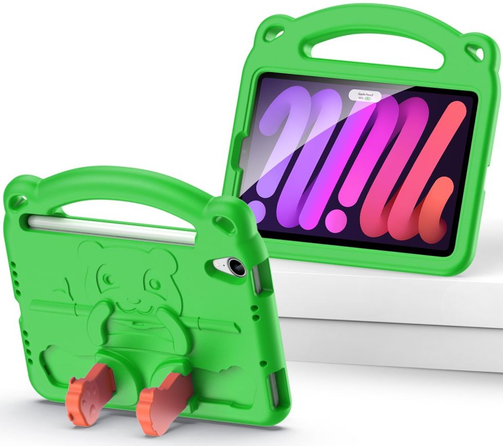 Dux Ducis Panda Apple iPad Mini 7/6 Kinder Tablethoes met Handvat Groen afbeelding 2
