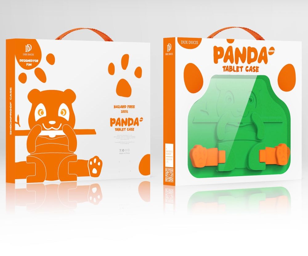 Dux Ducis Panda Apple iPad Mini 7/6 Kinder Tablethoes met Handvat Groen afbeelding 11