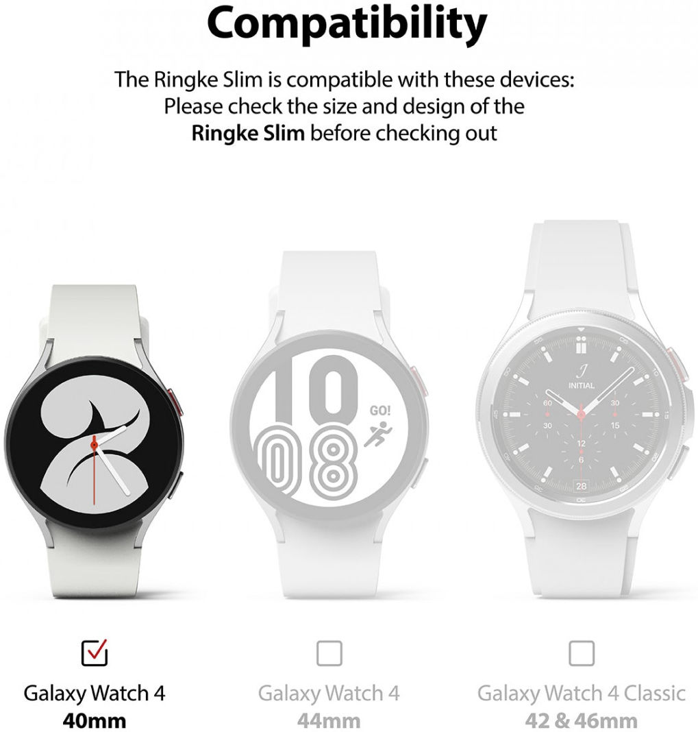 Ringke Slim - Samsung Galaxy Watch 4 40MM Hoesje (2P) - Transparant Wit afbeelding 9
