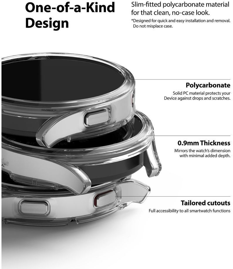 Ringke Slim - Samsung Galaxy Watch 4 40MM Hoesje (2P) - Transparant Wit afbeelding 2