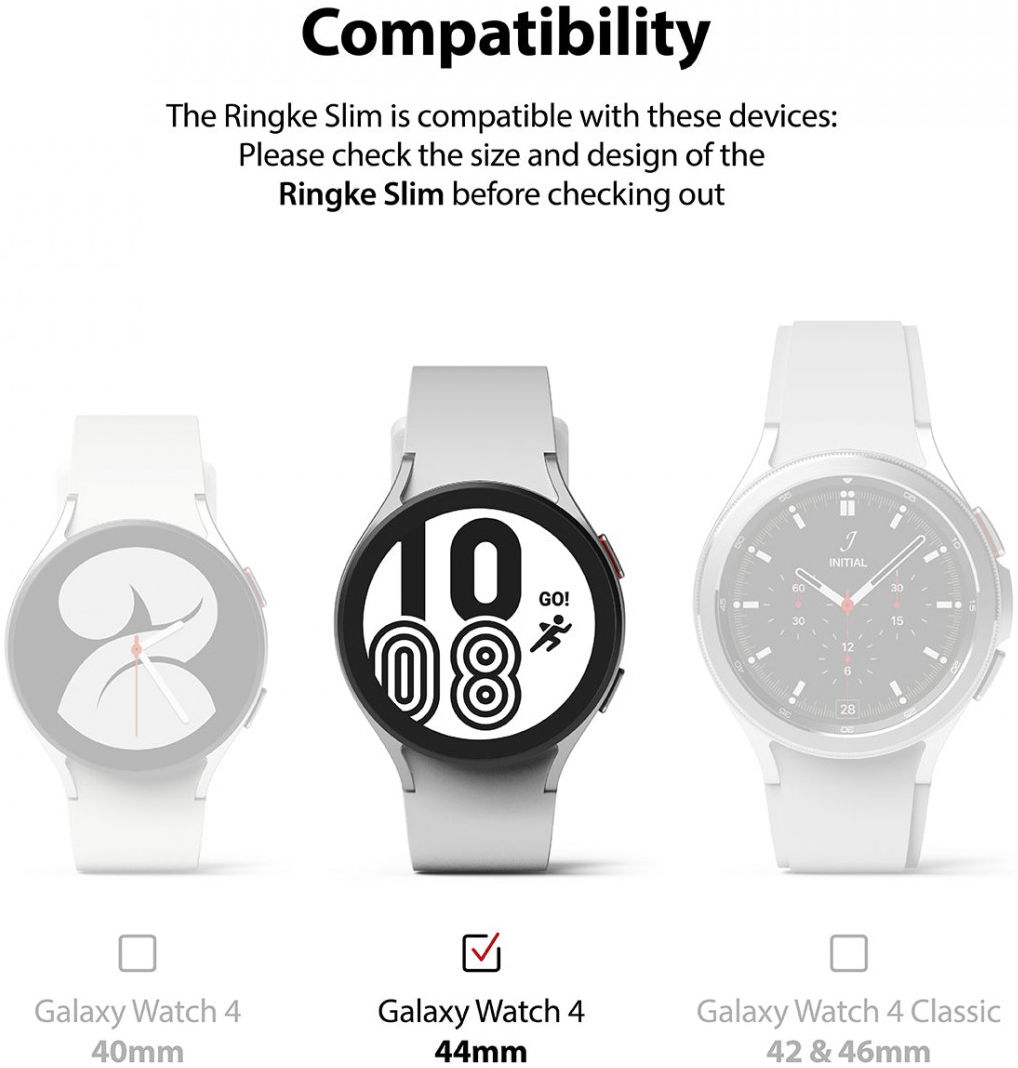 Ringke Slim - Samsung Galaxy Watch 4 44MM Hoesje (2P) - Transparant Grijs afbeelding 9