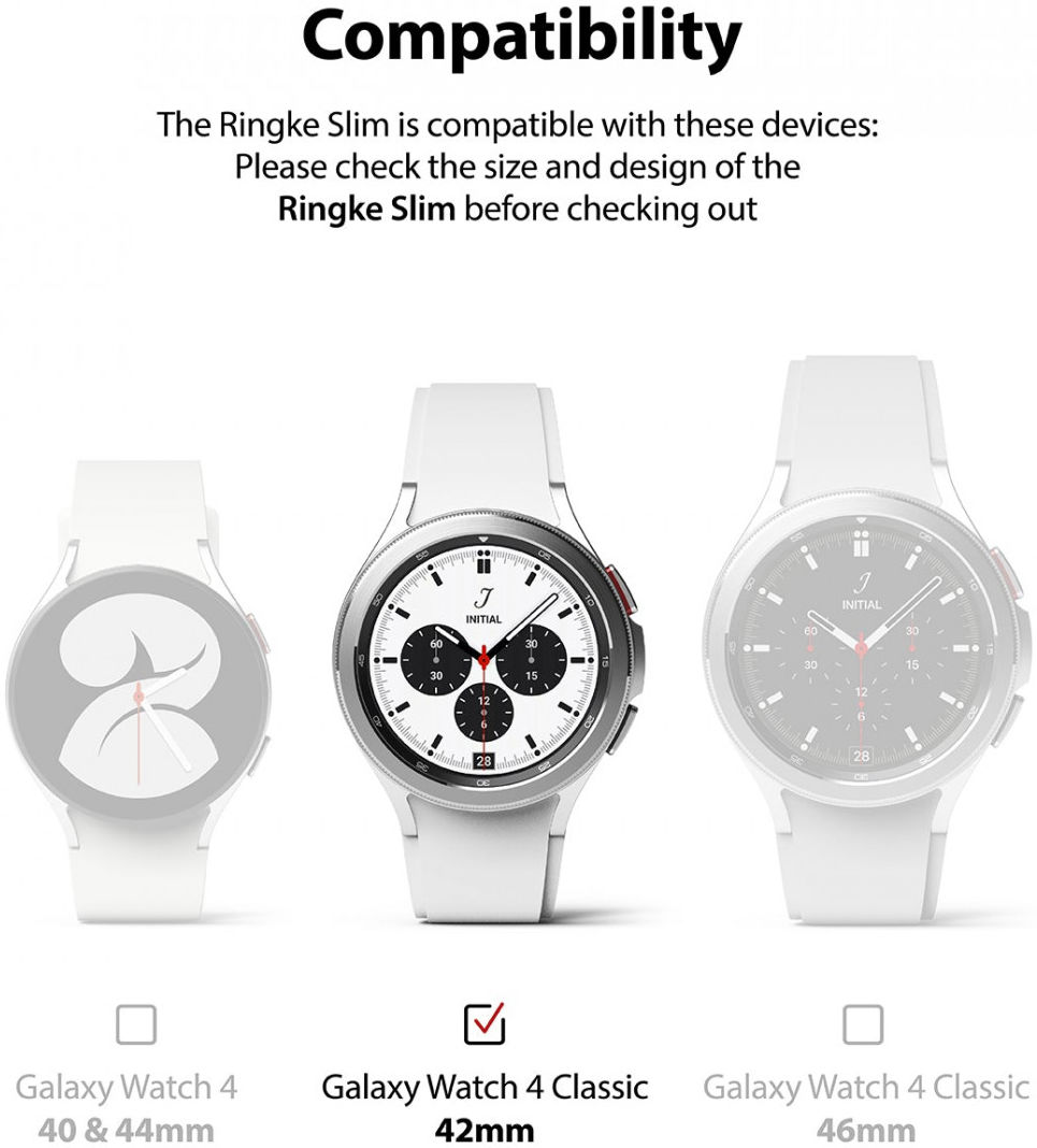 Ringke Slim Samsung Watch 4 Classic 42MM Hoesje (2P) Transparant Wit afbeelding 9