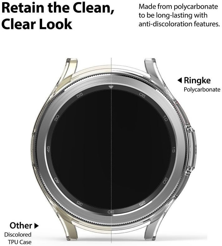 Ringke Slim - Samsung Watch 4 Classic 46MM Hoesje (2P) - Transparant Zwart afbeelding 5
