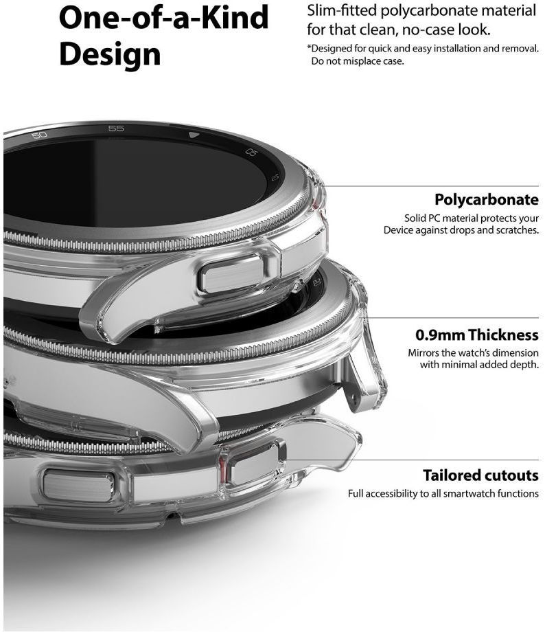 Ringke Slim - Samsung Watch 4 Classic 46MM Hoesje (2P) - Transparant Wit afbeelding 2