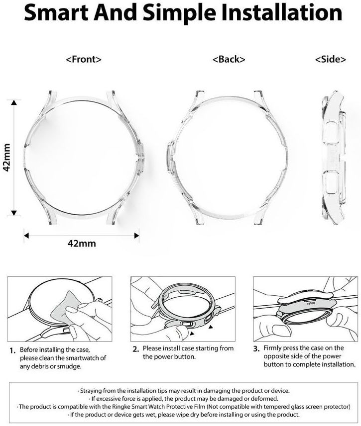 Ringke Slim - Samsung Watch 4 Classic 46MM Hoesje (2P) - Transparant Wit afbeelding 11