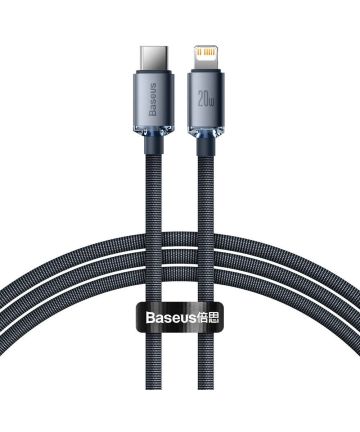 Baseus Crystal Series USB-C naar Apple Lightning Kabel 20W 1.2M Zwart Kabels