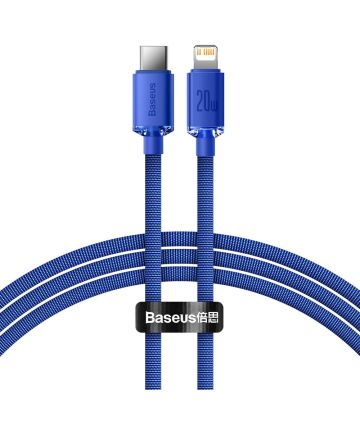 Baseus Crystal Series USB-C naar Apple Lightning Kabel 20W 1.2M Blauw Kabels