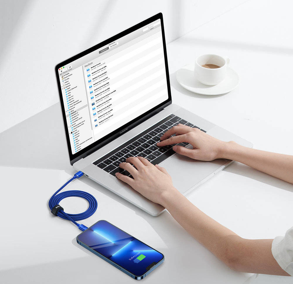 Baseus Crystal Series USB-C naar Apple Lightning Kabel 20W 1.2M Blauw afbeelding 9