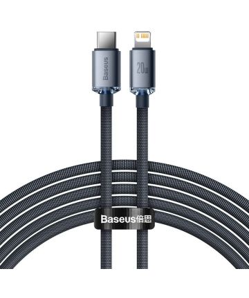 Baseus Crystal Series USB-C naar Apple Lightning Kabel 20W 2M Zwart Kabels