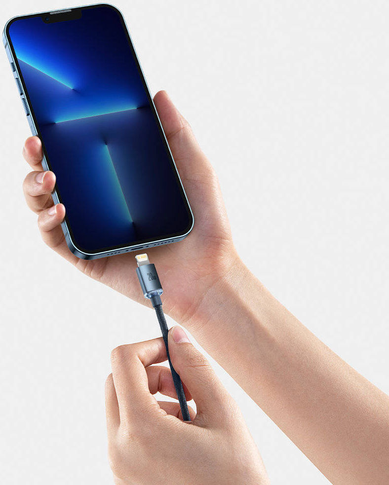 Baseus Crystal Series USB-C naar Apple Lightning Kabel 20W 2M Zwart afbeelding 11
