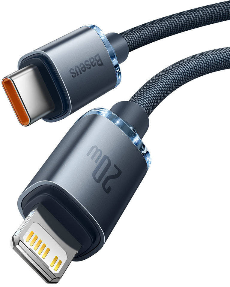 Baseus Crystal Series USB-C naar Apple Lightning Kabel 20W 2M Zwart afbeelding 2