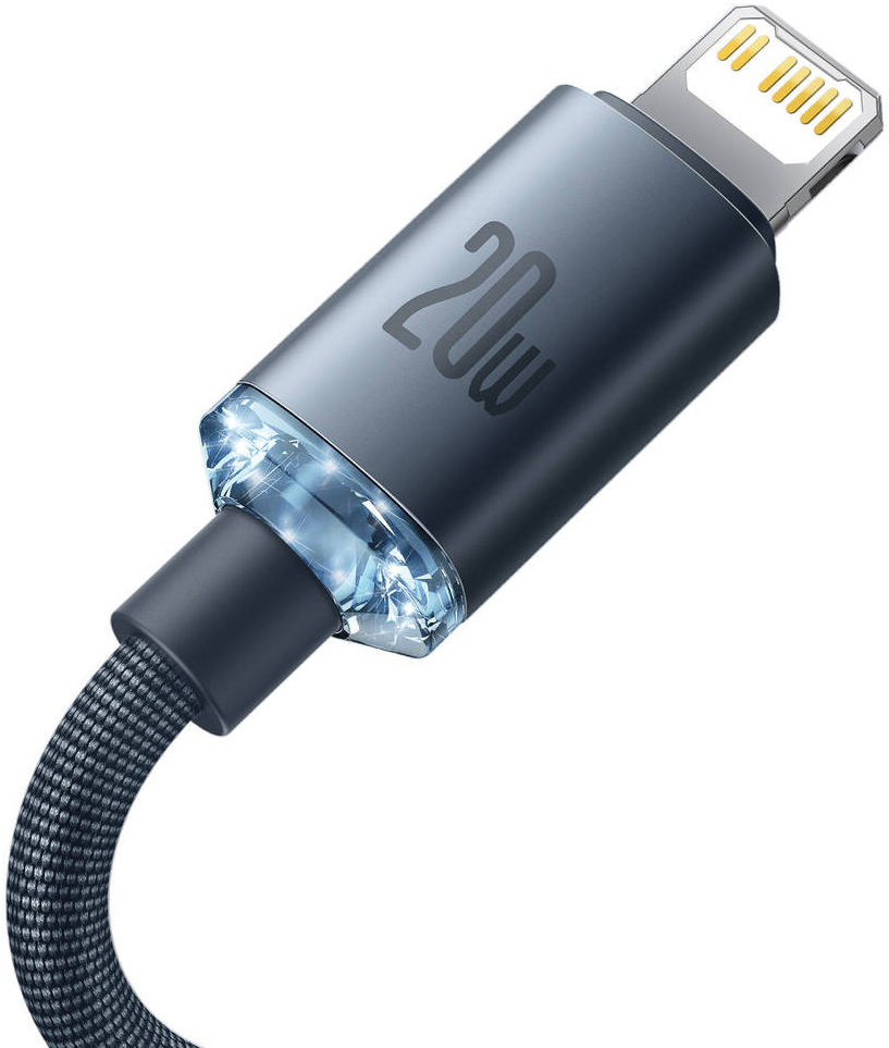 Baseus Crystal Series USB-C naar Apple Lightning Kabel 20W 2M Zwart afbeelding 7