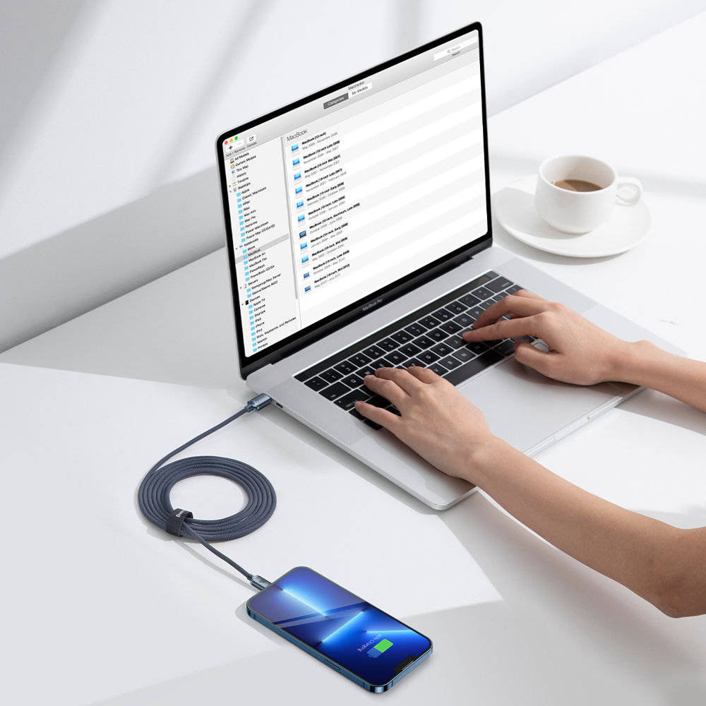 Baseus Crystal Series USB-C naar Apple Lightning Kabel 20W 2M Zwart afbeelding 9