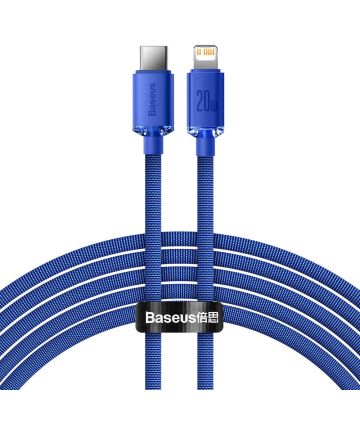 Baseus Crystal Series USB-C naar Apple Lightning Kabel 20W 2M Blauw Kabels
