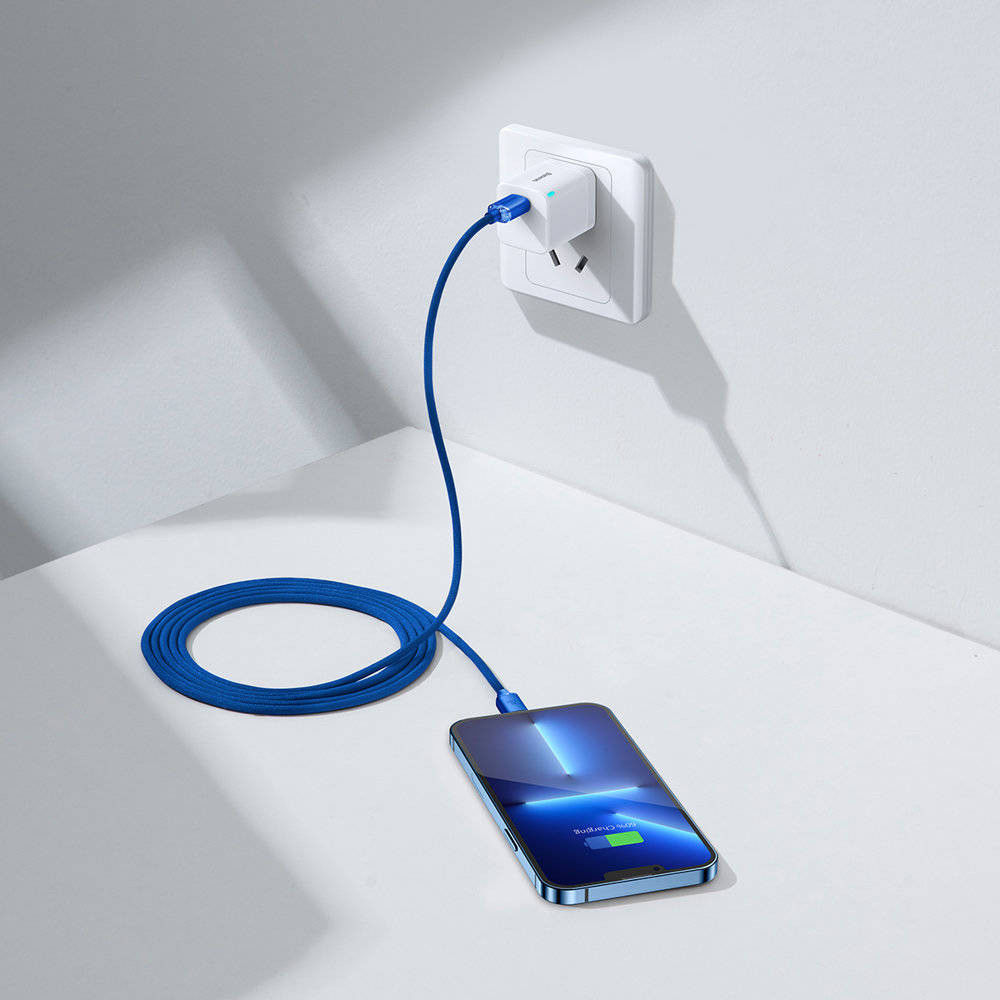 Baseus Crystal Series USB-C naar Apple Lightning Kabel 20W 2M Blauw afbeelding 10