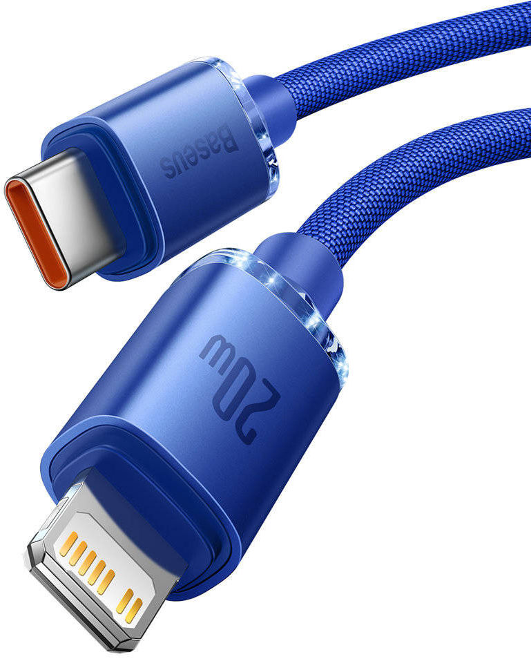 Baseus Crystal Series USB-C naar Apple Lightning Kabel 20W 2M Blauw afbeelding 2