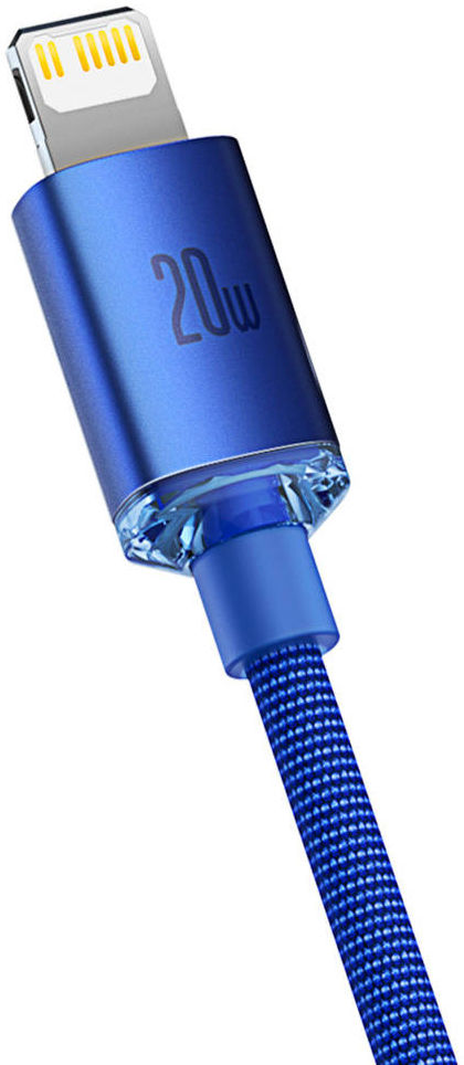 Baseus Crystal Series USB-C naar Apple Lightning Kabel 20W 2M Blauw afbeelding 3