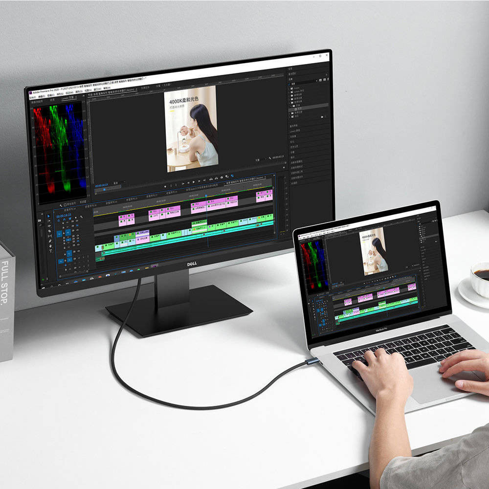 Baseus Flash Series USB-C naar USB-C Kabel 8K 60HZ Video 100W 1M Grijs afbeelding 12