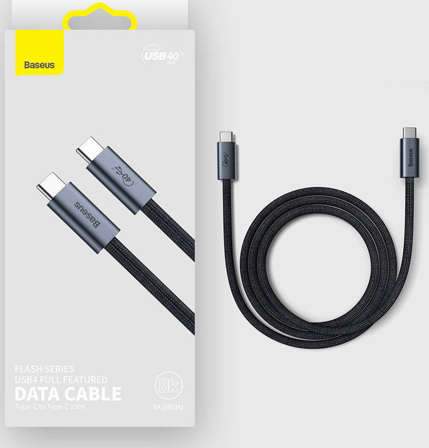 Baseus Flash Series USB-C naar USB-C Kabel 8K 60HZ Video 100W 1M Grijs afbeelding 19