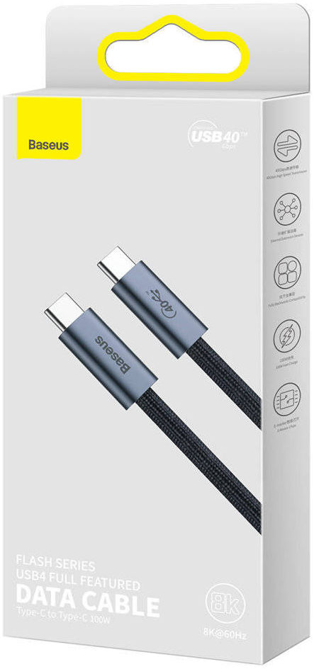 Baseus Flash Series USB-C naar USB-C Kabel 8K 60HZ Video 100W 1M Grijs afbeelding 6