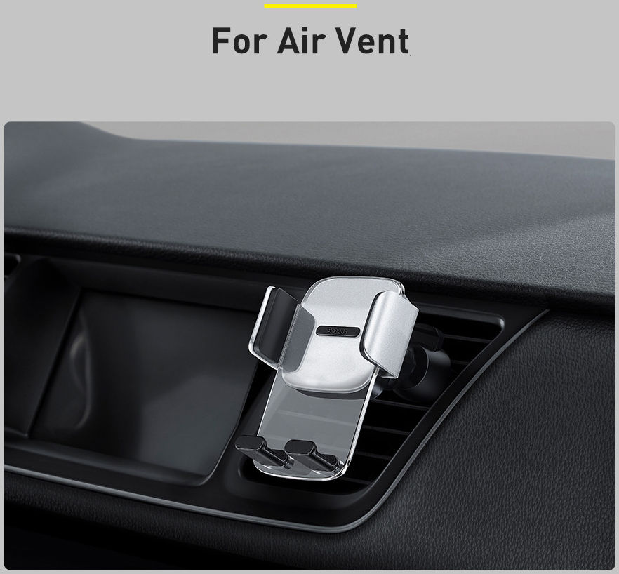 Baseus Easy Control Telefoonhouder Auto voor Ventilatierooster Zilver afbeelding 13