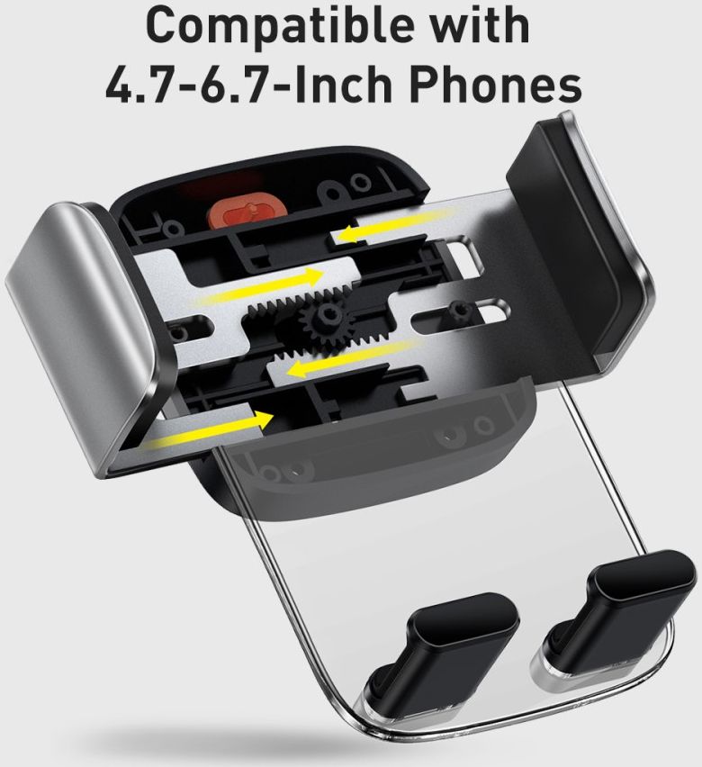 Baseus Easy Control Telefoonhouder Auto voor Ventilatierooster Zilver afbeelding 7