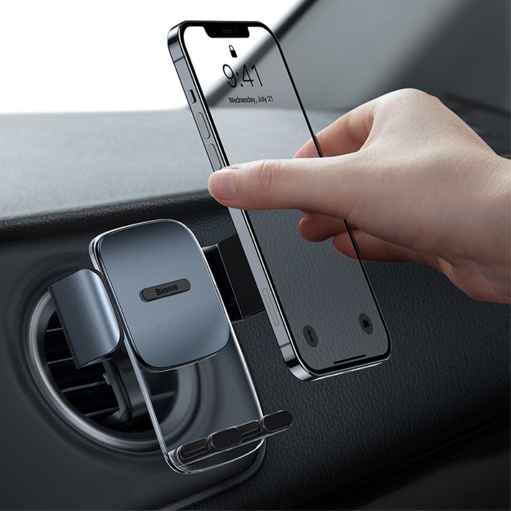 Baseus Easy Control Telefoonhouder Auto Rond Ventilatierooster Zwart afbeelding 1