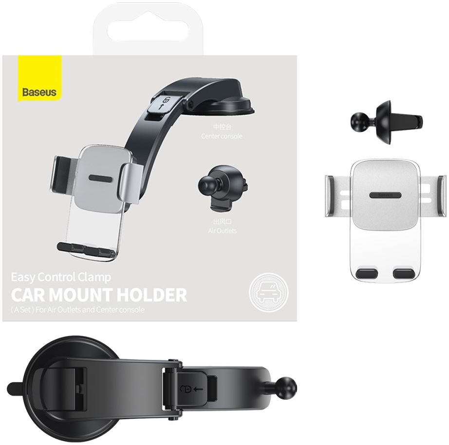 Baseus Telefoonhouder Auto Dashboard/Ventilatierooster Zilver afbeelding 14