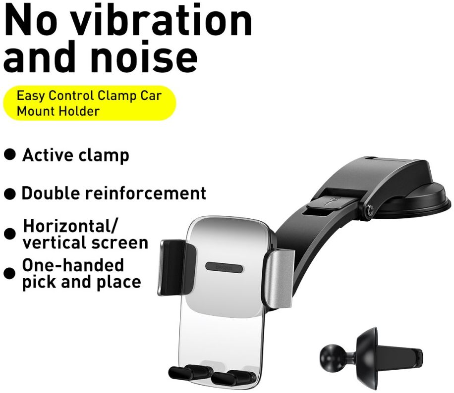 Baseus Telefoonhouder Auto Dashboard/Ventilatierooster Zilver afbeelding 5