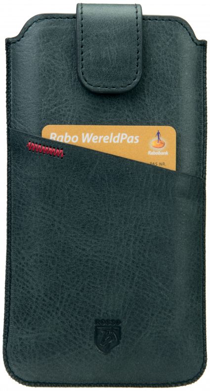 Rosso Select Universeel Insteekhoesje Echt Leer Pasjes Zwart afbeelding 4