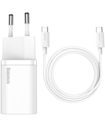 Baseus Super-Si Quick Charger 25W USB-C naar USB-C 1M Wit Opladers
