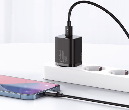 Baseus Super-Si Quick Charger USB-C Snellader 30W Power Delivery Zwart afbeelding 4