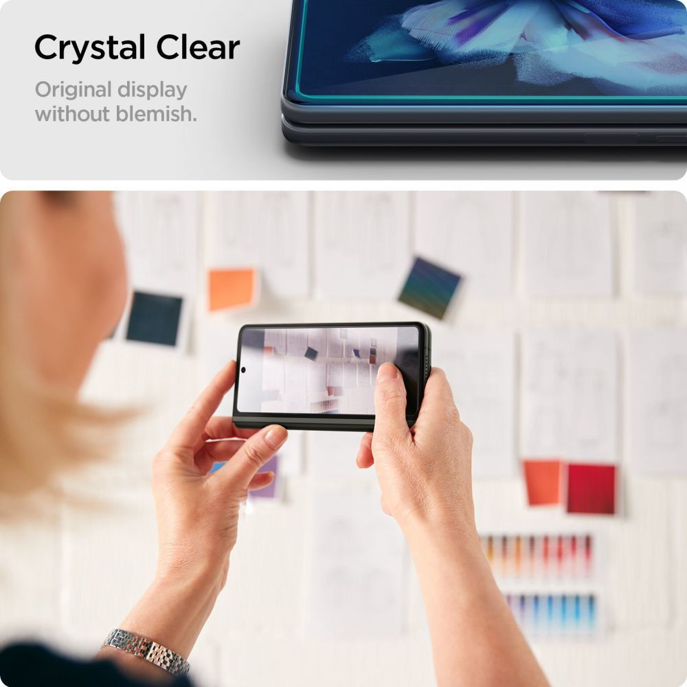 Spigen GLAS.tR Samsung Galaxy Z Fold 3 Screen Protector Tempered Glass afbeelding 6