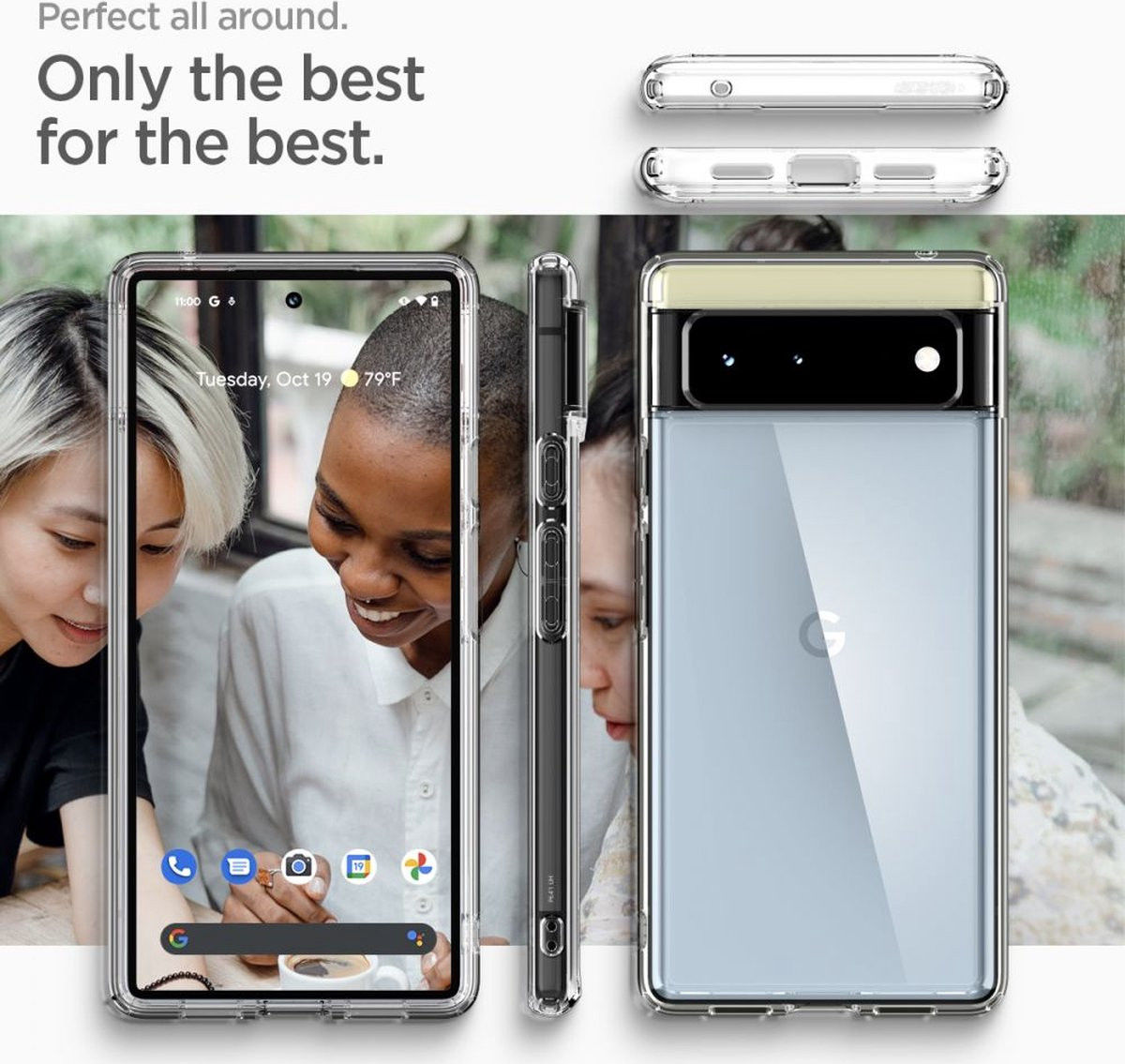 Spigen Ultra Hybrid Google Pixel 6 Hoesje Back Cover Transparant afbeelding 4
