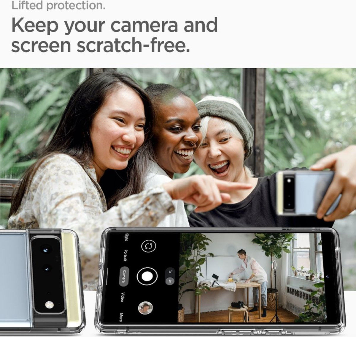Spigen Ultra Hybrid Google Pixel 6 Hoesje Back Cover Transparant afbeelding 6
