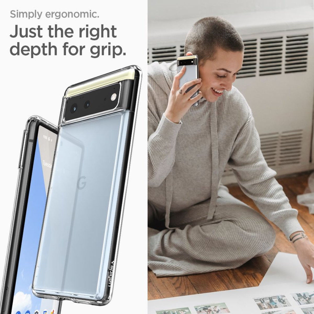 Spigen Ultra Hybrid Google Pixel 6 Hoesje Back Cover Transparant afbeelding 7