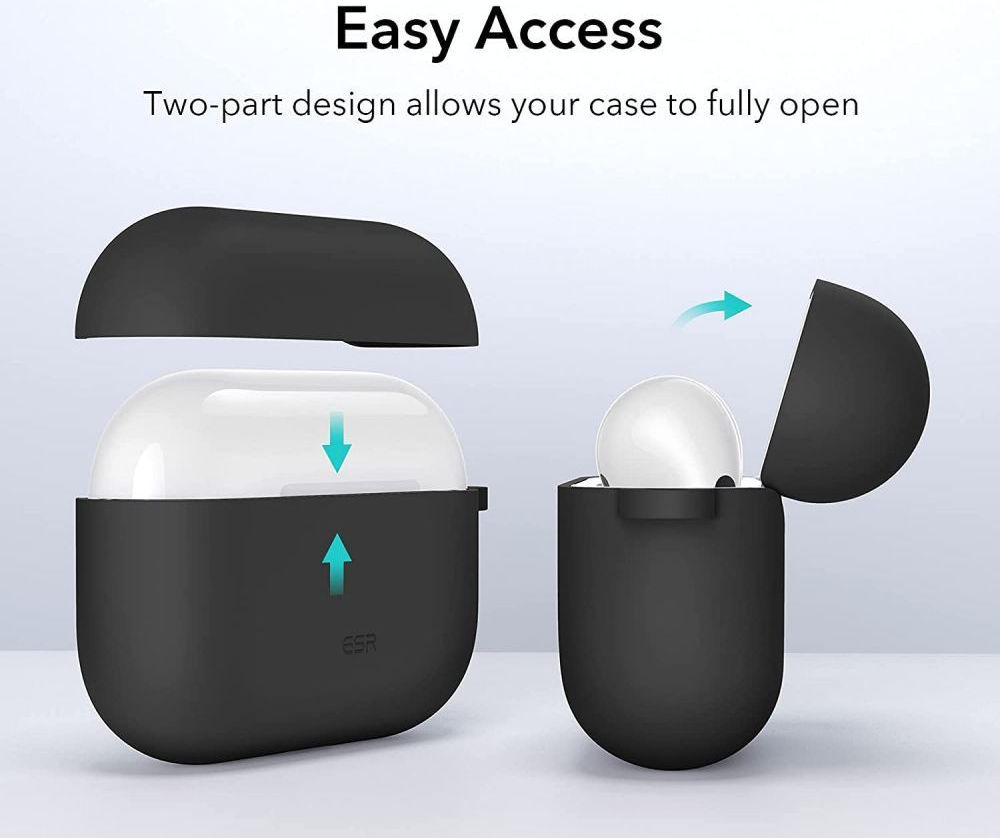 ESR Bounce Apple AirPods 3 Siliconen Hoesje Zwart afbeelding 4