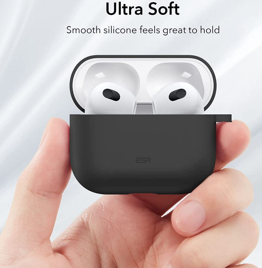 ESR Bounce Apple AirPods 3 Siliconen Hoesje Zwart afbeelding 5