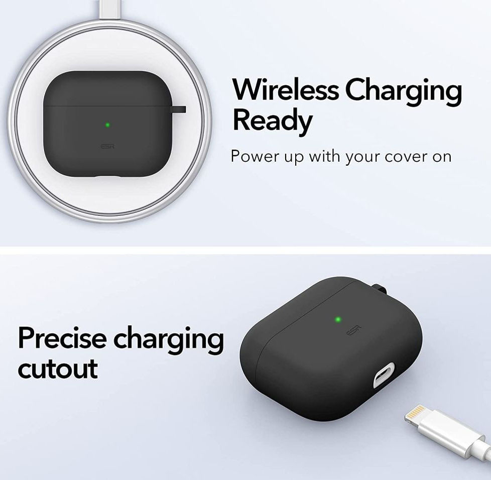 ESR Bounce Apple AirPods 3 Siliconen Hoesje Zwart afbeelding 7