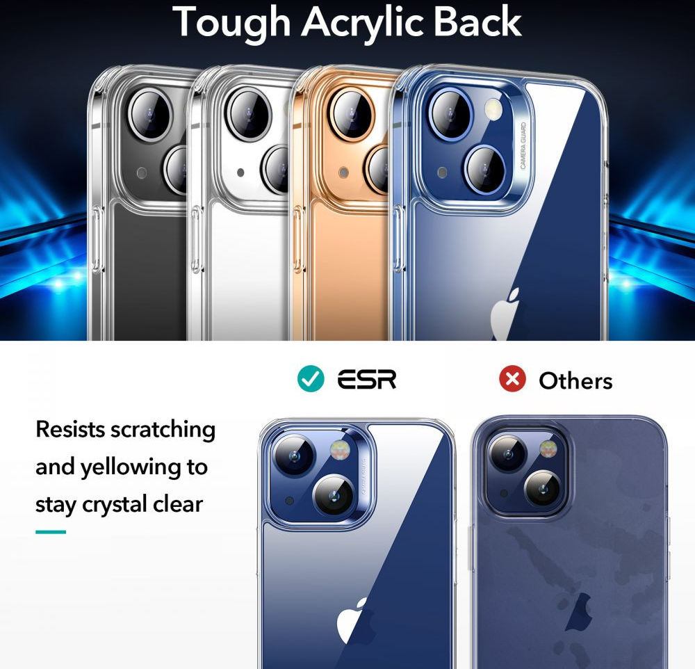 ESR Classic Hybrid Apple iPhone 13 Hoesje + Tempered Glass Transparant afbeelding 14