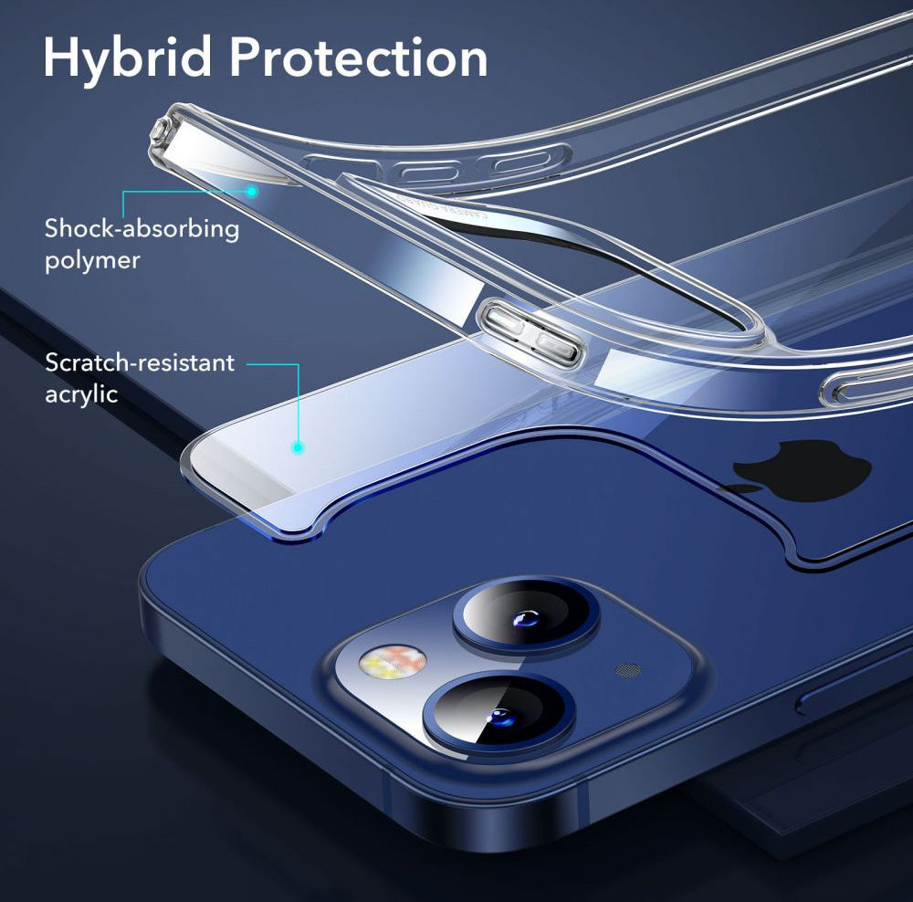 ESR Classic Hybrid Apple iPhone 13 Hoesje + Tempered Glass Transparant afbeelding 8