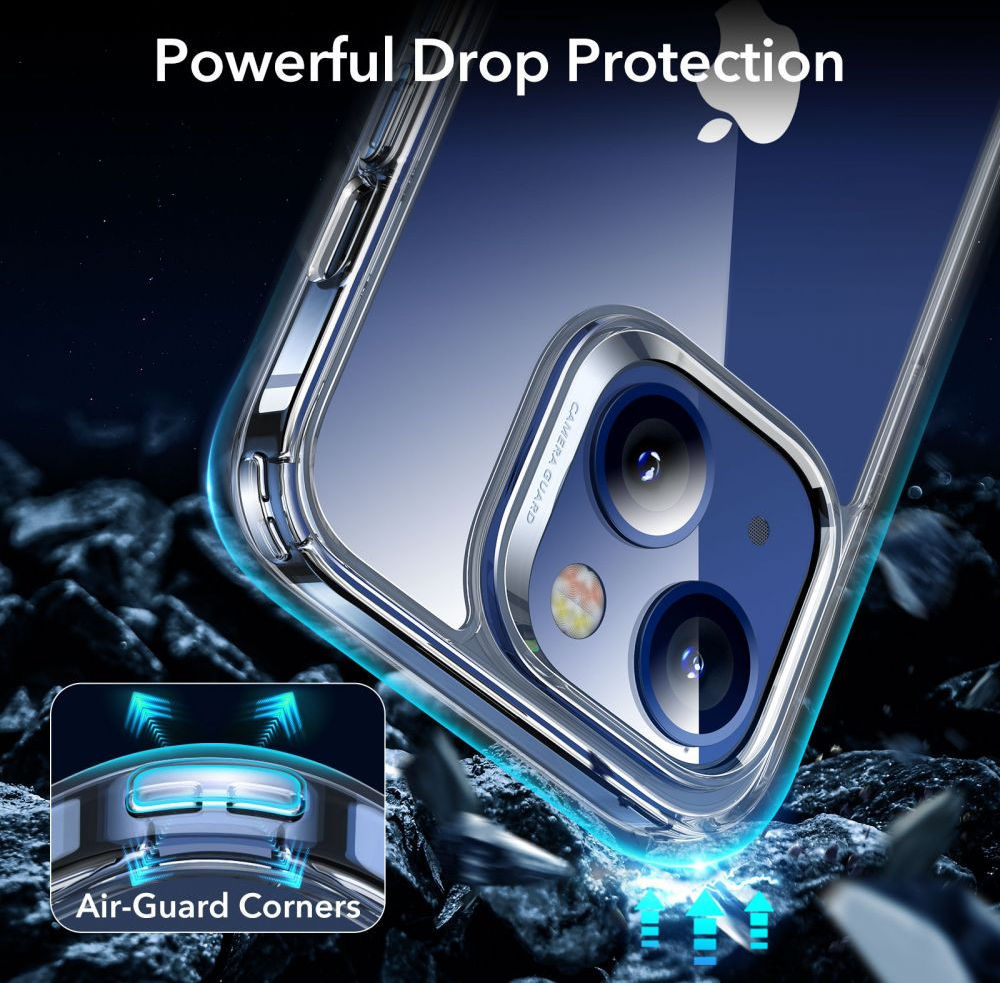 ESR Classic Hybrid Apple iPhone 13 Hoesje + Tempered Glass Transparant afbeelding 9