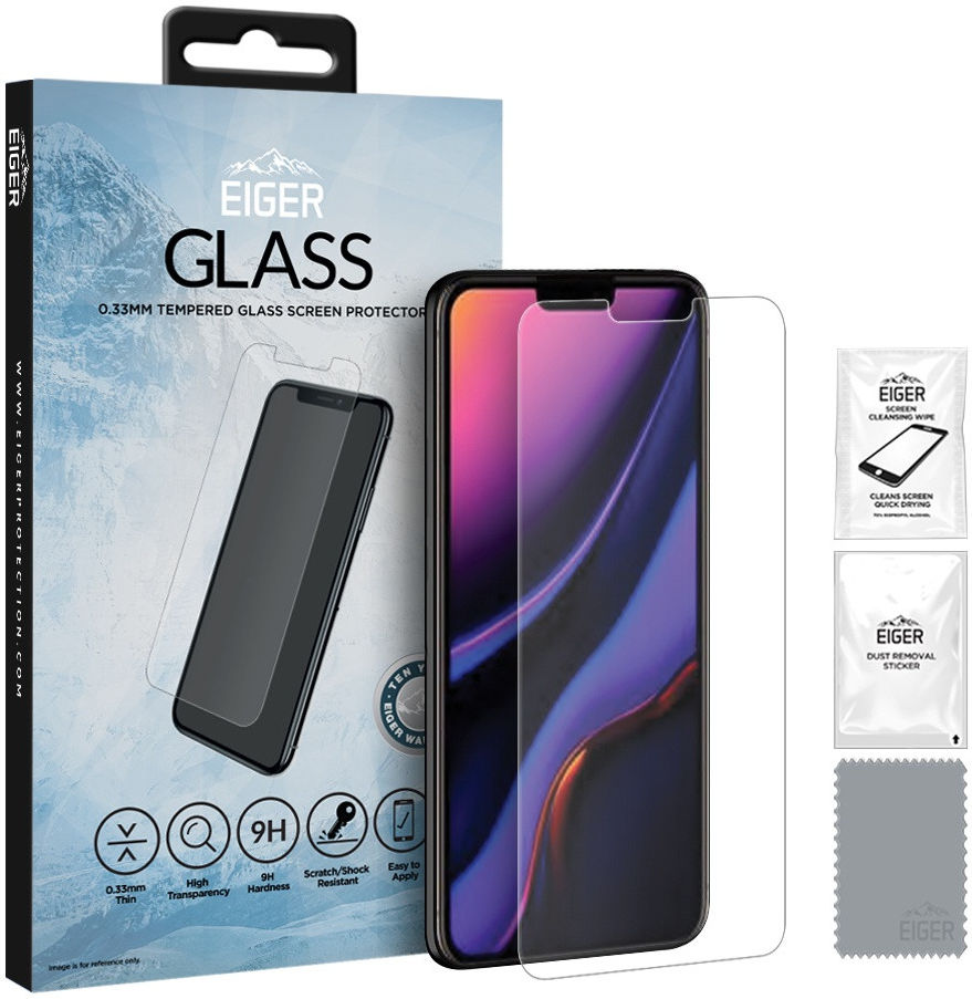 Eiger Apple iPhone 11 / XR Tempered Glass Case Friendly Protector Plat afbeelding 1