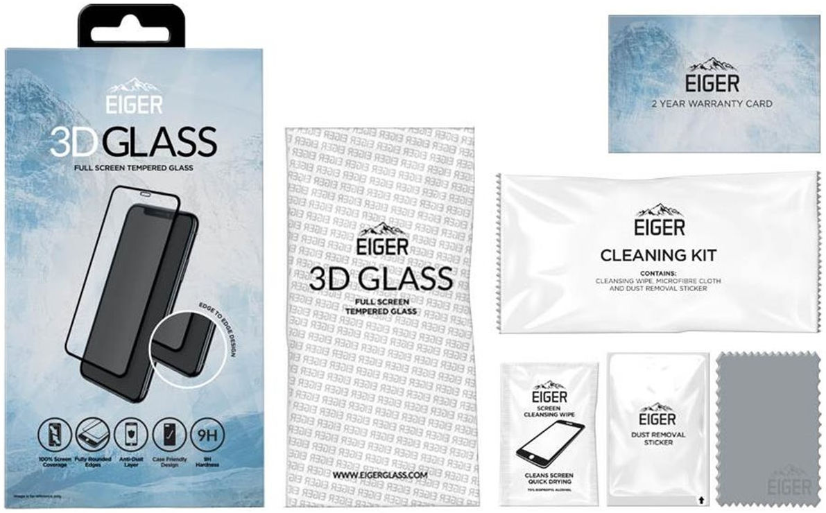 Eiger Apple iPhone 11 / XR Tempered Glass Case Friendly Gebogen afbeelding 6