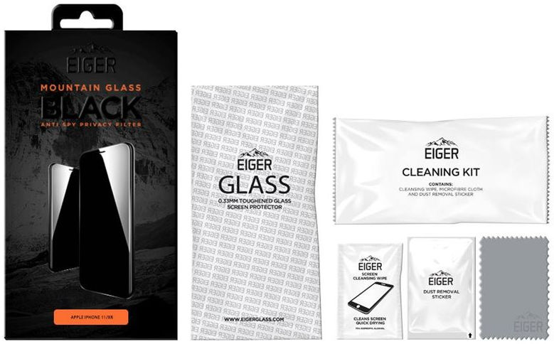 Eiger Apple iPhone 11/XR Privacy Glass Case Friendly Screen Protector afbeelding 2